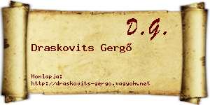 Draskovits Gergő névjegykártya
