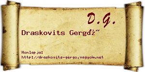 Draskovits Gergő névjegykártya